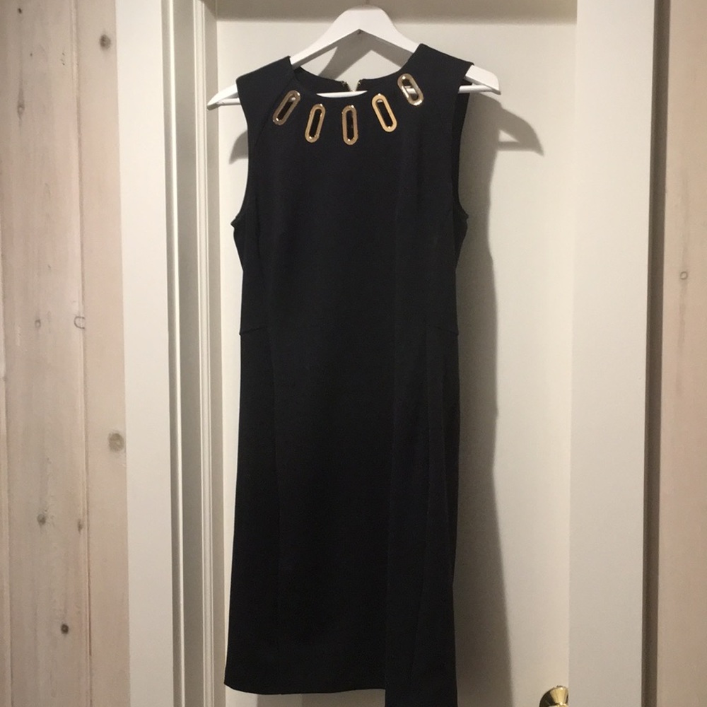 Michael Kors sheath dress with gold accents